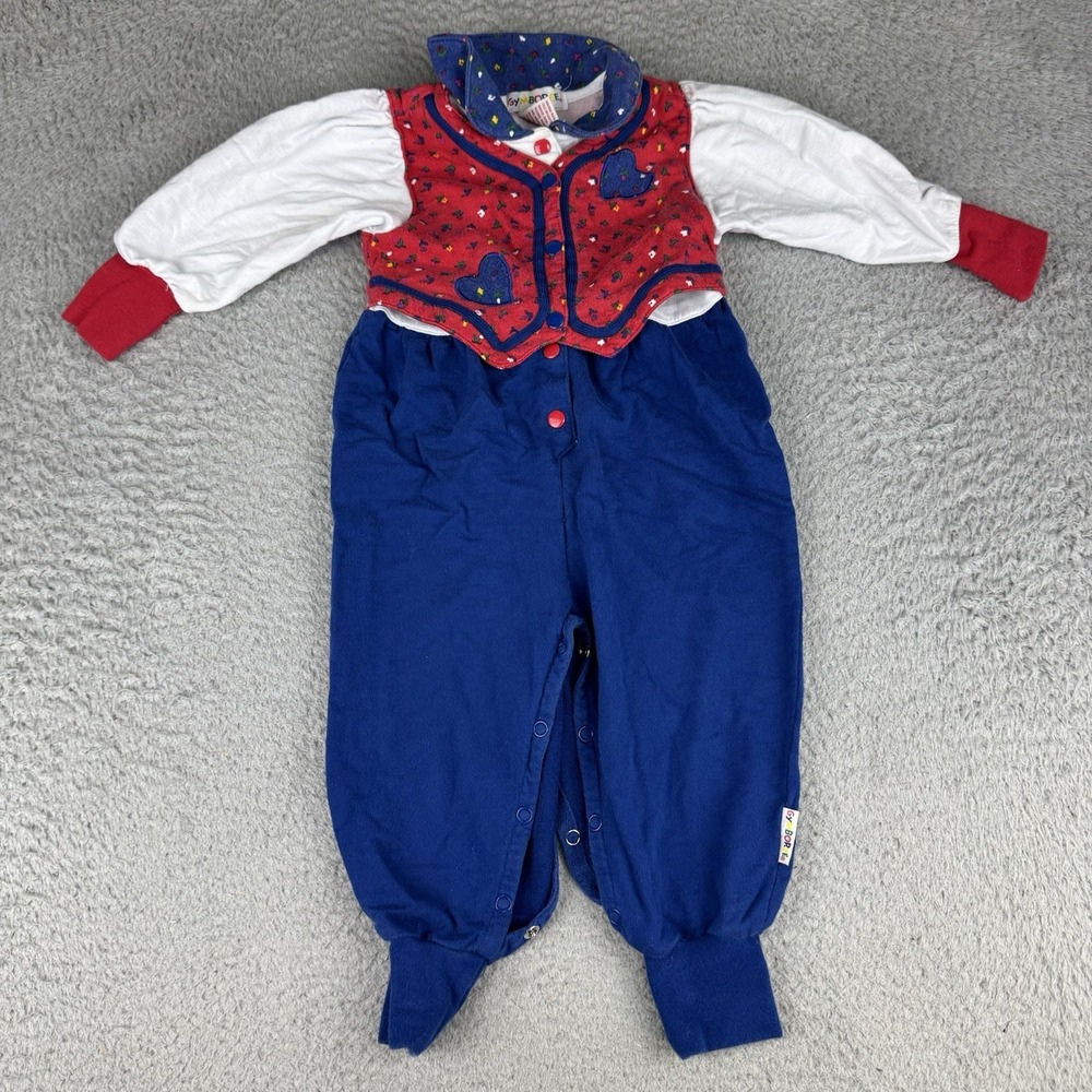 Rainbow tag Gymboree American Hearts romper X-small Vintage 90s